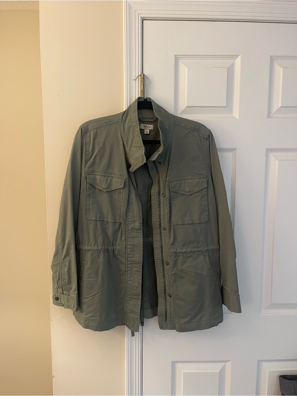 Style & Co. Olive Green Military Field Jacket